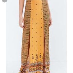 Ecote front split maxi skirt